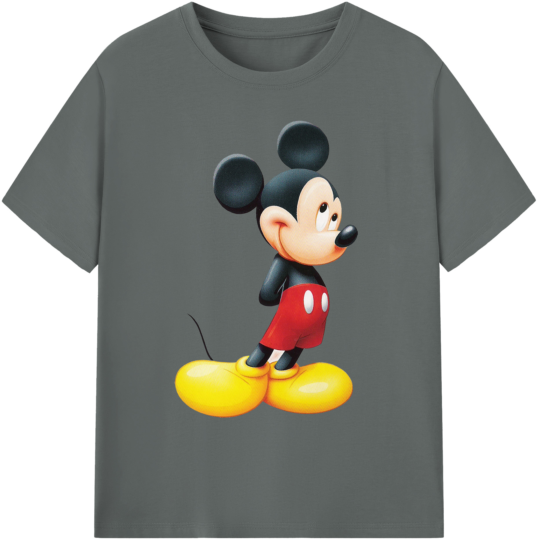 ミッキーマウス Mickey Mouse 綿100％ メンズ半袖Tシャツ｜肌触りやわらか＆通気性